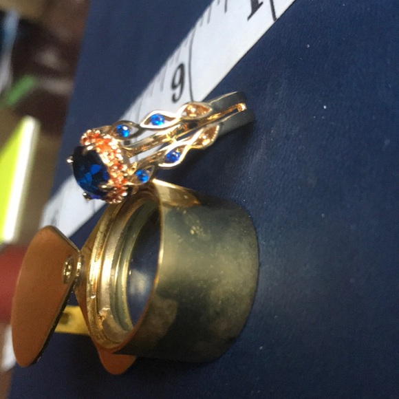 Sapphire set in nice jewelers brass ★ very smooth - Picture 3 of 6